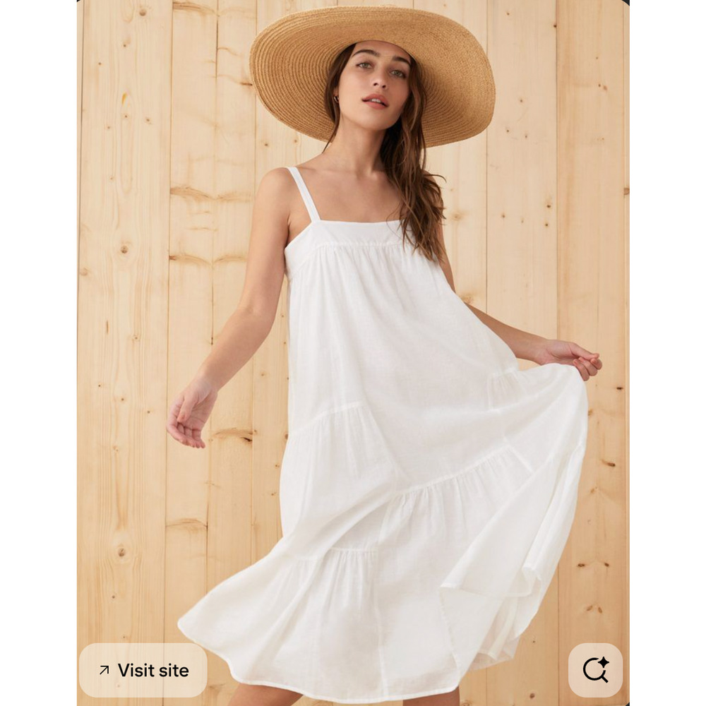 Jenni Kayne XL Cotton & Linen Summer Dress $325 Midi Coastal Luxury NWT - Picture 6 of 16